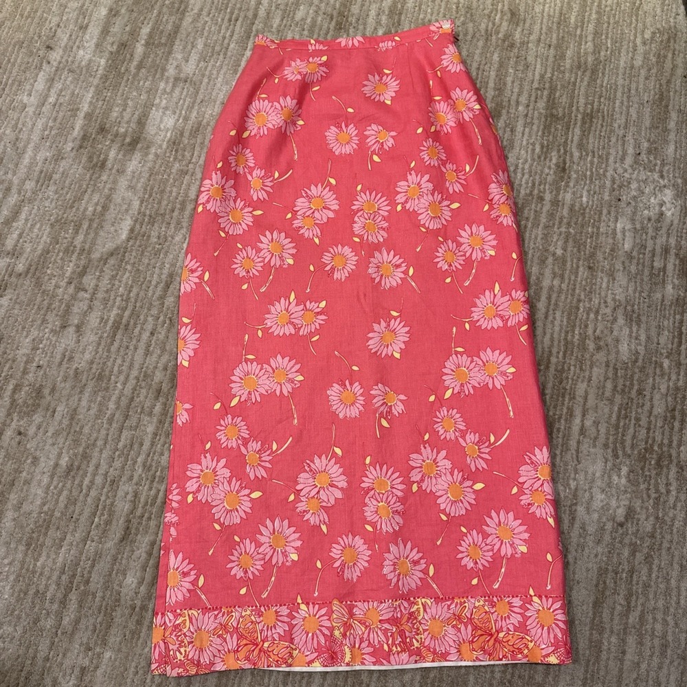 Lilly Pulitzer Pink Floral Maxi Skirt